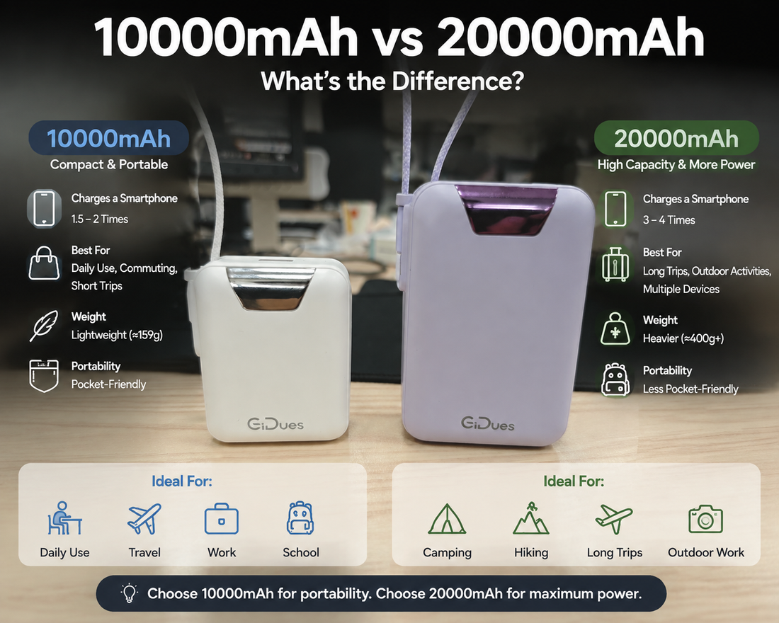 10000mAh vs 20000mAh Power Bank: Which One Is Better?